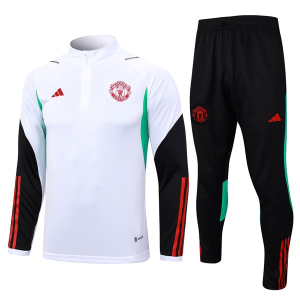 Sudadera De Training Manchester United 2024 Blanco Rojo